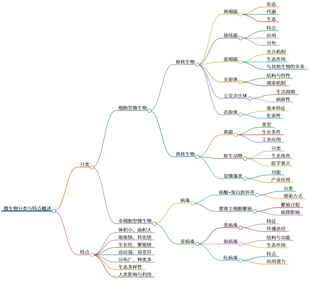 微生物分类与特点概述:从细胞型到非细胞型