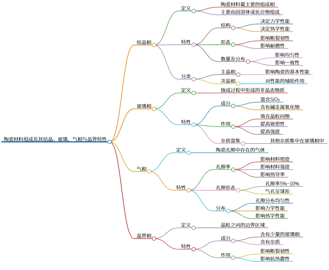 陶瓷材料组成及其结晶、玻璃、气相与晶界特性