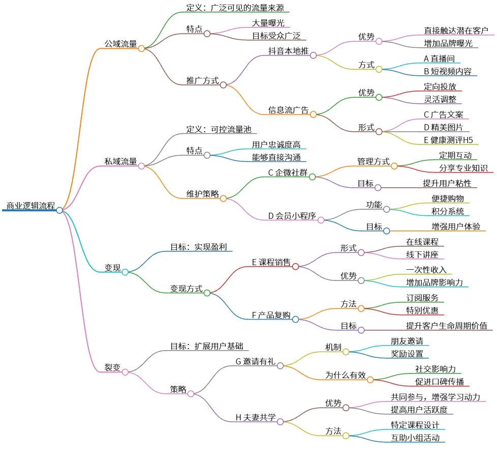 商业逻辑流程：公域流量、私域流量与盈利变现策略